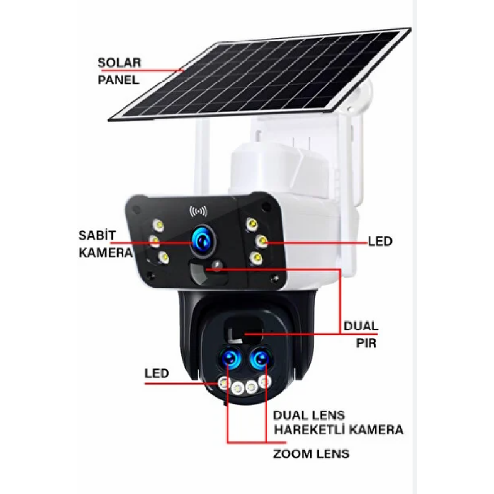 O-KAM 3950 4G 2 LENS SOLAR CAMERA 10X OPTİK ZOOM (KOLİ 10)